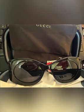 Gucci Black Sunglasses with Gold GG Logo